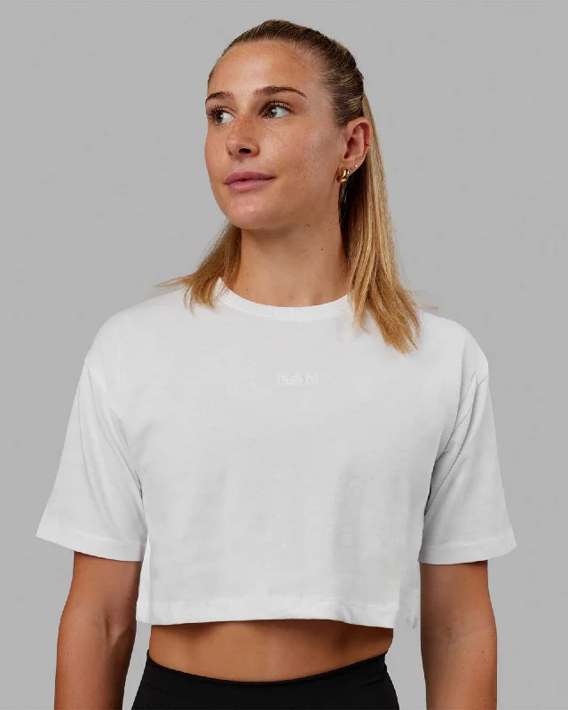 Performance Yoga Wear Now At Exclusive Discounts MVP Heavyweight Cropped Tee - White