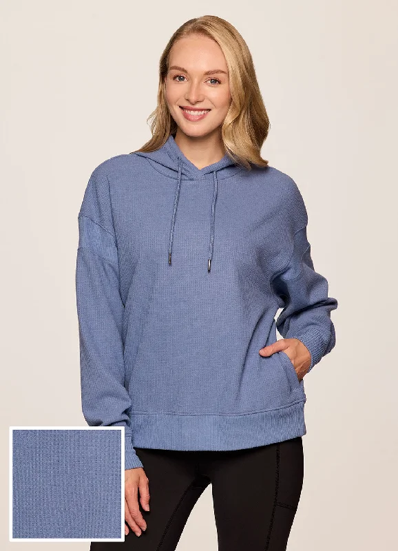 Trendy Yoga Outfits At Budget-Friendly Prices Off Days Relaxed Waffle Knit Hoodie