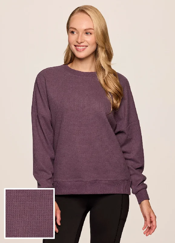 Find Balance In Stylish And Affordable Yoga Wear Off Days Relaxed Waffle Knit Sweatshirt Find Balance In Stylish And Affordable Yoga Wear Off Days Relaxed Waffle Knit Sweatshirt