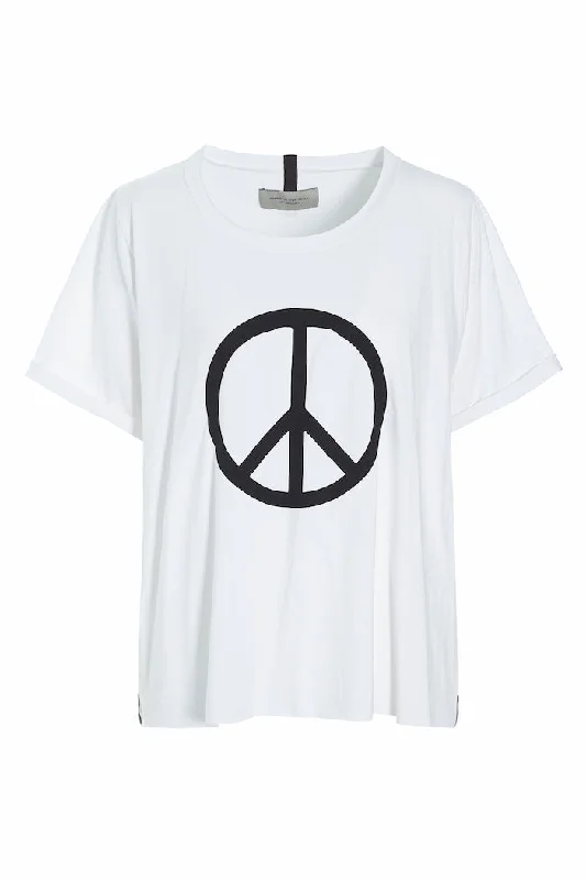 Embrace Comfort With Yoga Wear On Sale TEE PEACE PRINT - 96066 - WHITE