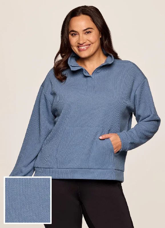 Embrace Comfort With Yoga Wear On Sale Plus Harbor Ribbed 1/4 Zip