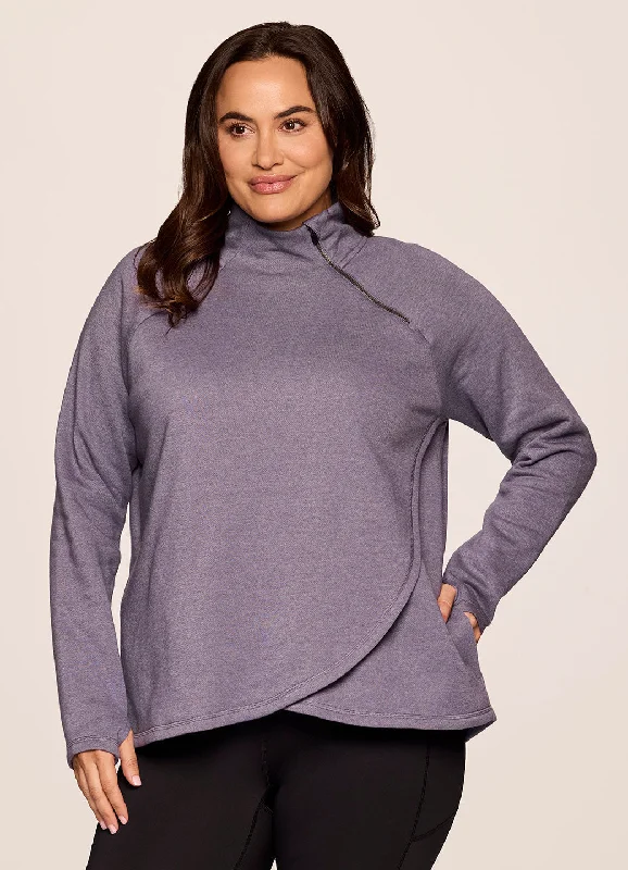 Your Yoga Wardrobe, Upgraded For Less Plus Prime Ready To Roll Fleece Zip Mock Neck Pullover Your Yoga Wardrobe, Upgraded For Less Plus Prime Ready To Roll Fleece Zip Mock Neck Pullover