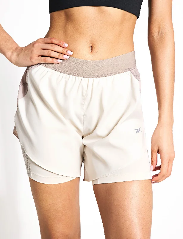 Look And Feel Your Best With Discounted Yoga Clothing Running 2-in-1 Short - Bone