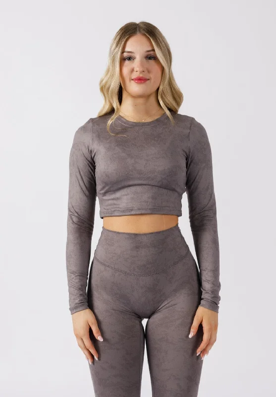 Ultimate Comfort And Style Now At Lower Prices Reluna™ Long Sleeve Crop Gunmetal