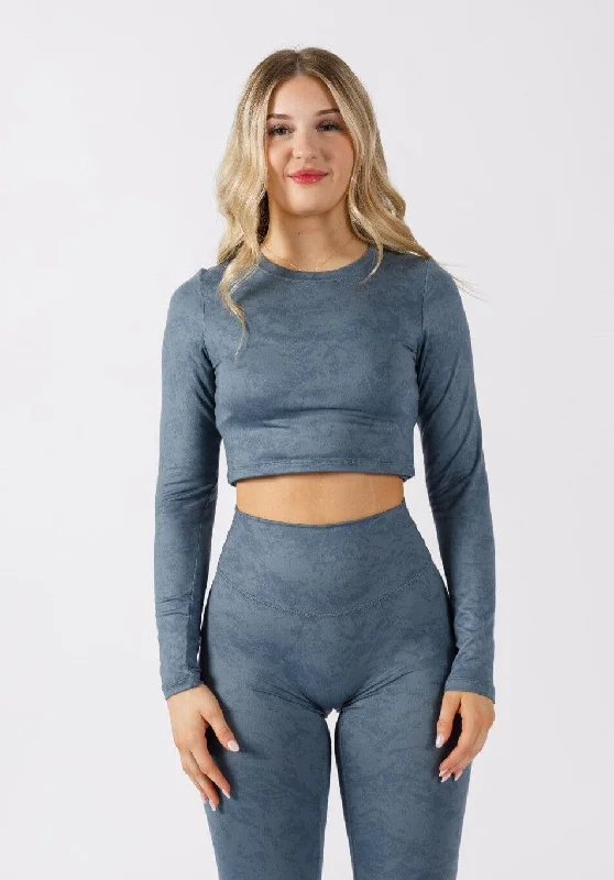 Limited-Stock Sale On Yoga Tops And Leggings Reluna™ Long Sleeve Crop Slate