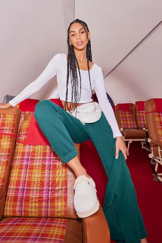 From Warm-Ups To Cooldowns, Shop And Save Rivington Ribbed Long Sleeve Scoop Neck Crop Top - White From Warm-Ups To Cooldowns, Shop And Save Rivington Ribbed Long Sleeve Scoop Neck Crop Top - White