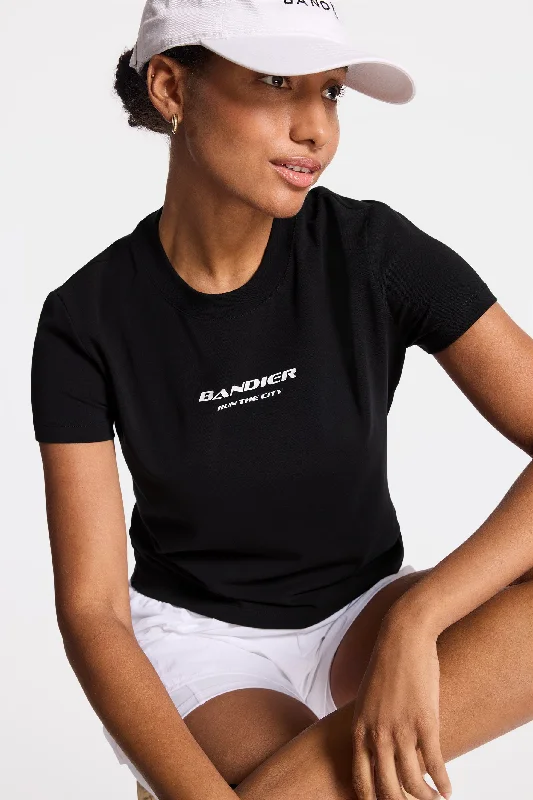 The Perfect Blend Of Comfort And Savings Run the City Baby Tee - Black/white