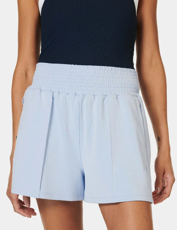 Move With Confidence In Discounted Yoga Outfits Sand Wash CloudWeight Shorts - Breeze Blue Move With Confidence In Discounted Yoga Outfits Sand Wash CloudWeight Shorts - Breeze Blue