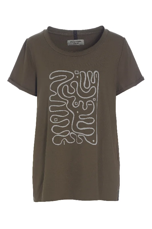 Soft, Supportive Yoga Wear At Unbeatable Savings T-SHIRT WITH PRINT - 96063 - BARK