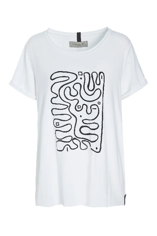 Look And Feel Your Best With Discounted Yoga Clothing T-SHIRT WITH PRINT - 96063 - WHITE Look And Feel Your Best With Discounted Yoga Clothing T-SHIRT WITH PRINT - 96063 - WHITE