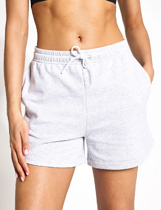 Limited-Stock Sale On Yoga Tops And Leggings Loopback Shorts - Light Grey Melange