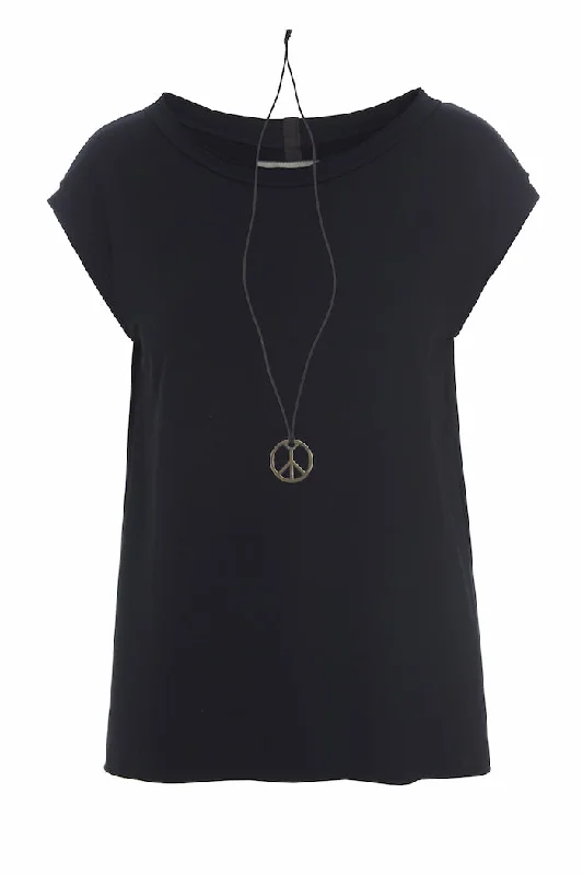 Premium Yoga Wear At Special Discounts TOP W/NECKLACE - 96080 - BLACK