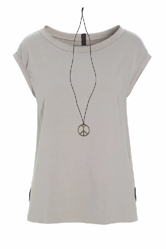 Trendy Yoga Outfits At Budget-Friendly Prices TOP W/NECKLACE - 96080 - SAND