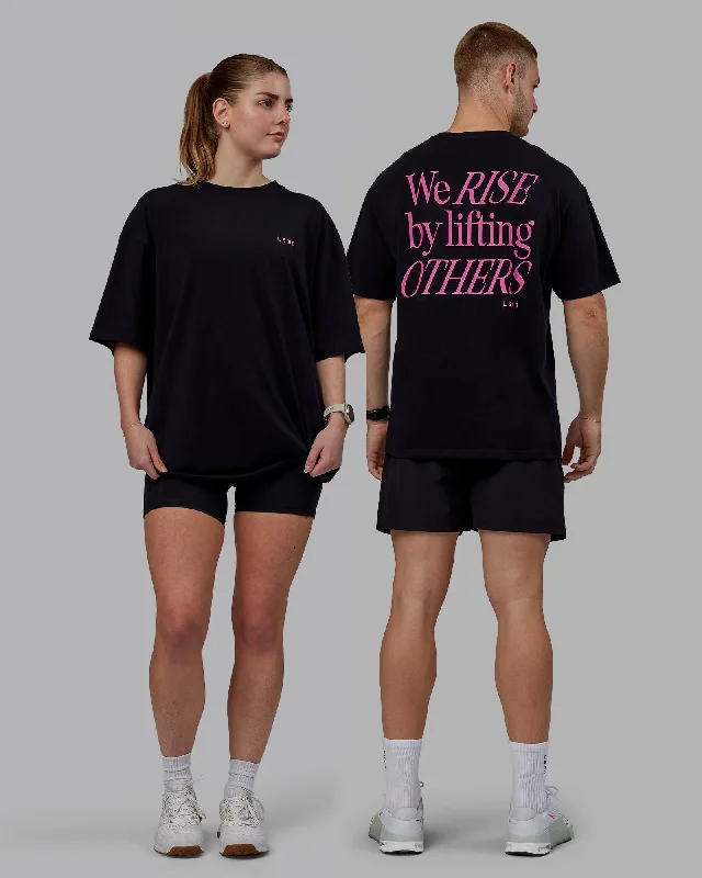Enhance Your Flow With Stylish Yoga Wear At Great Prices Unisex Lift-Up FLXCotton Tee Oversize - Black-Fuchsia Pink Enhance Your Flow With Stylish Yoga Wear At Great Prices Unisex Lift-Up FLXCotton Tee Oversize - Black-Fuchsia Pink