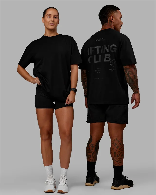The Perfect Fit At The Perfect Price Unisex Lifting Club FLXCotton Tee Oversize - Black-Black The Perfect Fit At The Perfect Price Unisex Lifting Club FLXCotton Tee Oversize - Black-Black