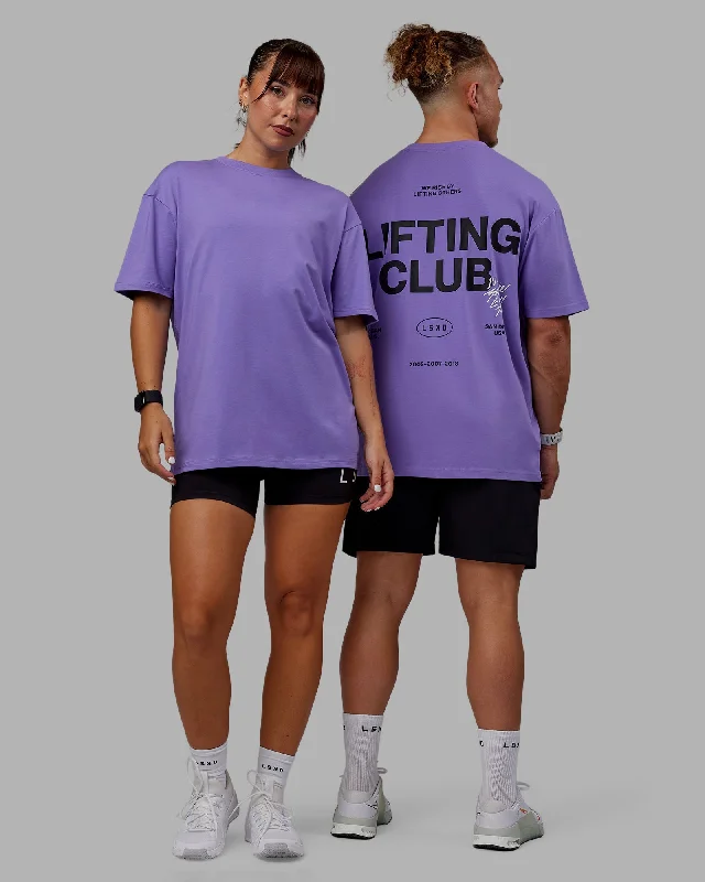 Move Freely With Premium Yoga Clothes At Great Prices Unisex Lifting Club FLXCotton Tee Oversize - Dahlia Purple-Black