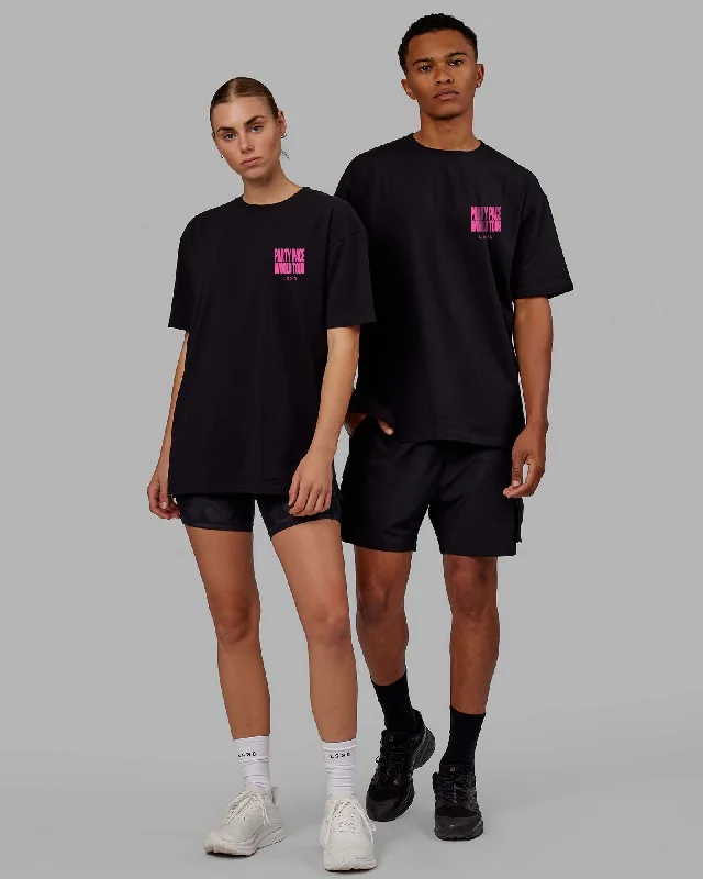 High-Quality Yoga Clothing At Budget-Friendly Prices Unisex Party Pace FLXCotton Oversize Tee - Black-Pink High-Quality Yoga Clothing At Budget-Friendly Prices Unisex Party Pace FLXCotton Oversize Tee - Black-Pink