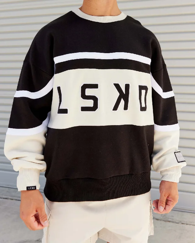 Look And Feel Your Best With Discounted Yoga Clothing Unisex PrimeTime Sweater Oversize - Black-Bone Look And Feel Your Best With Discounted Yoga Clothing Unisex PrimeTime Sweater Oversize - Black-Bone