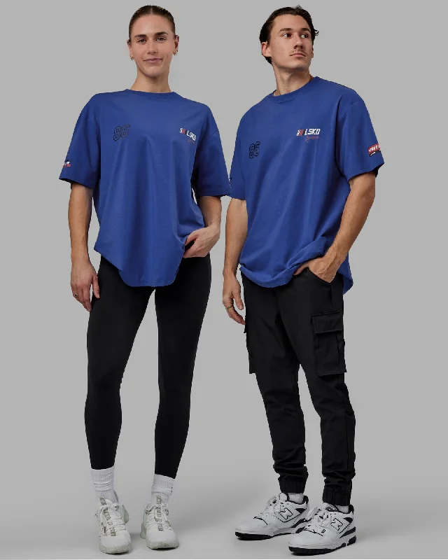 Look Good, Feel Good, And Save Big Unisex Redline FLXCotton Tee Oversize - Power Cobalt-White