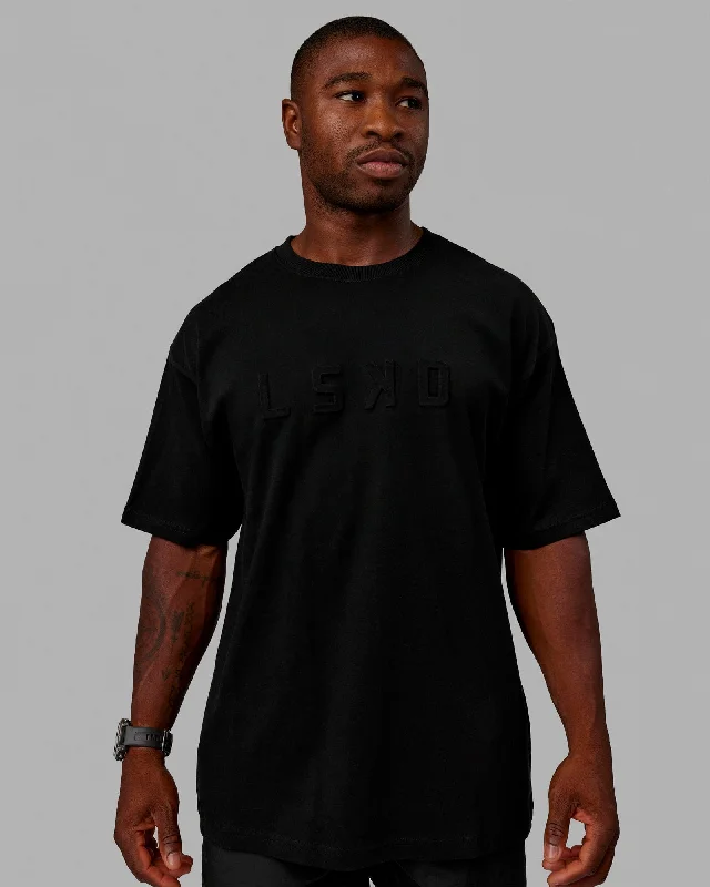 Stretch In Style With Budget-Friendly Yoga Wear Unisex Stamped 2.0 Heavyweight Tee Oversize - Black Stretch In Style With Budget-Friendly Yoga Wear Unisex Stamped 2.0 Heavyweight Tee Oversize - Black