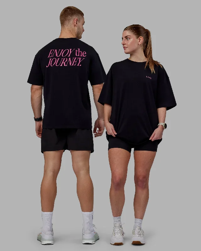 The Yoga Wear Sale You’Ve Been Waiting For Unisex VS1 FLXCotton Tee Oversize - Black-Fuchsia Pink
