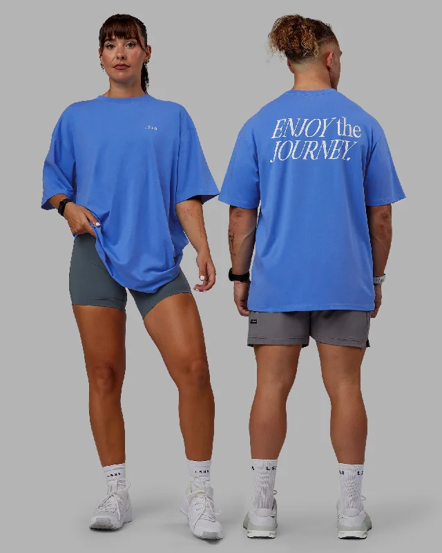 Upgrade Your Yoga Wardrobe For Less Unisex VS1 FLXCotton Tee Oversize - Ultramarine-White Upgrade Your Yoga Wardrobe For Less Unisex VS1 FLXCotton Tee Oversize - Ultramarine-White