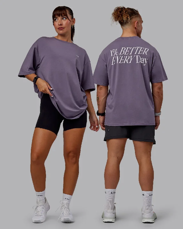 Affordable Yoga Fashion For Every Pose Unisex VS6 FLXCotton Tee Oversize - Purple Sage-White Affordable Yoga Fashion For Every Pose Unisex VS6 FLXCotton Tee Oversize - Purple Sage-White