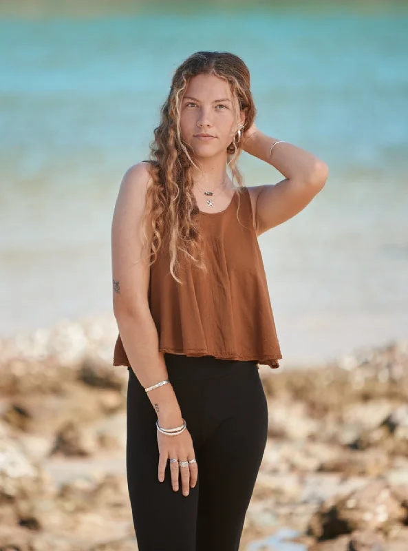 Premium Yoga Wear At Special Discounts Wide Linen Top - Sand