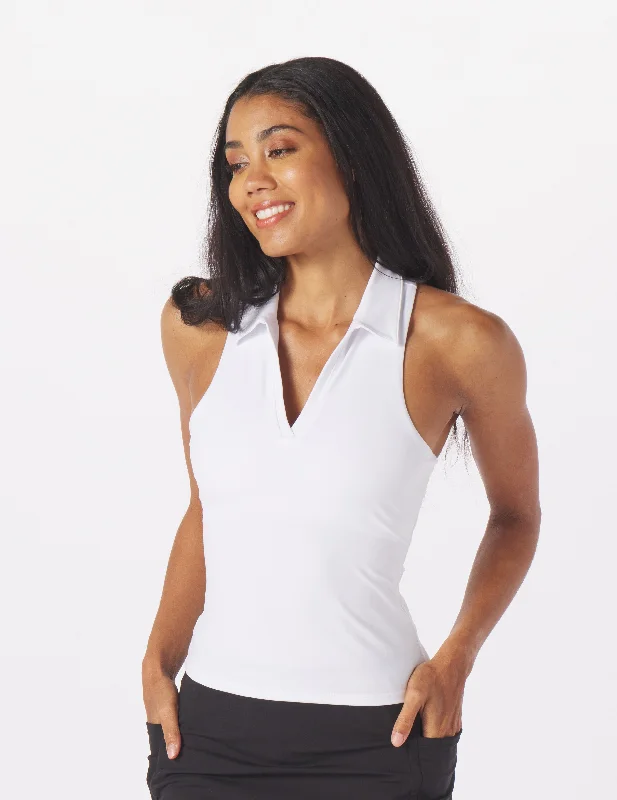 The Best Yoga Wear At The Best Prices Ace Polo Tank: White