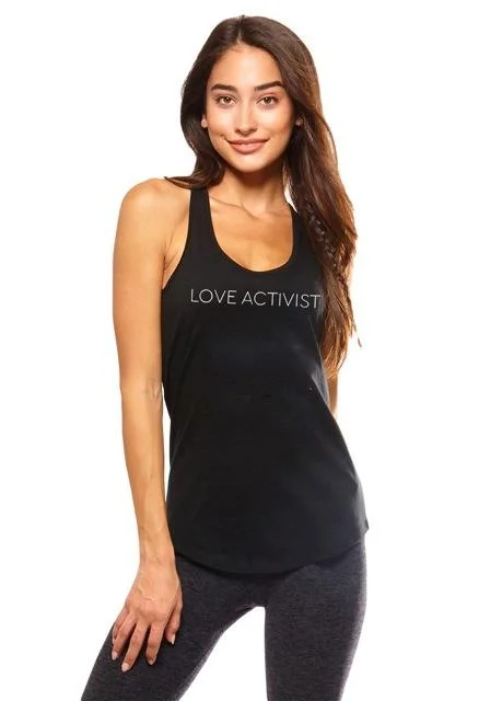 Performance Yoga Wear Now At Exclusive Discounts Be Love - Love Activist Racer Yoga Tank Performance Yoga Wear Now At Exclusive Discounts Be Love - Love Activist Racer Yoga Tank