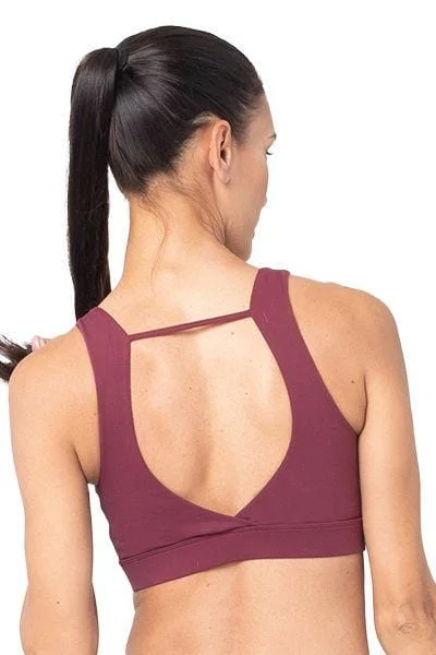Breathe, Stretch, And Save On Yoga Apparel Breathe Bra, Burgundy (Sol and Mane)