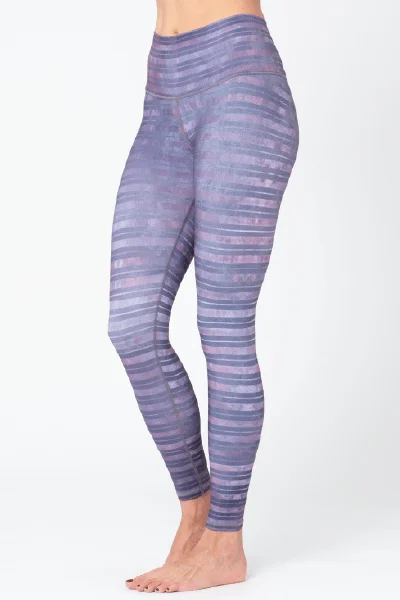 Your Practice Deserves The Best—At Better Prices Cora Concrete Stripe Legging 3, Grey/Purple (Sol and Mane)
