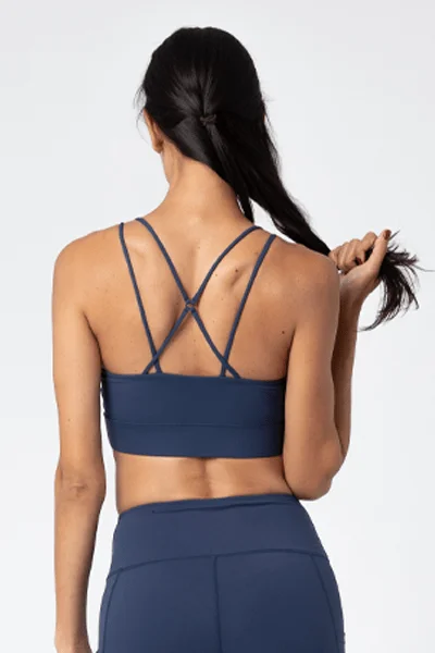 Sweat In Style With Yoga Clothing Discounts Eva Bra, Mood Indigo (Whisper)