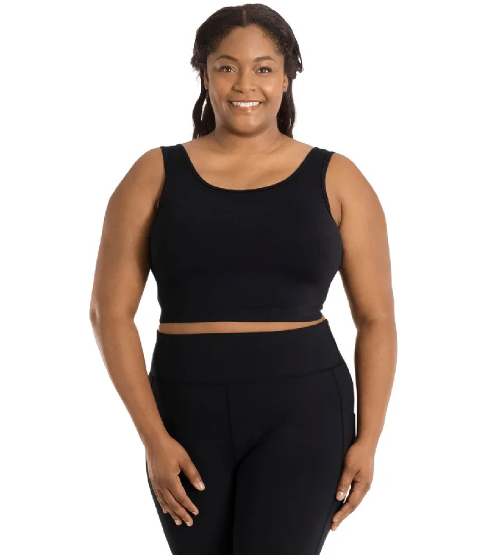 The Best Yoga Clothing At The Best Prices JunoStretch Full Fit Scoop Neck Bra Top Black