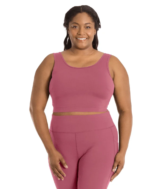 Your Go-To Yoga Outfits Now More Affordable JunoStretch Full Fit Scoop Neck Bra Top Warm Mauve