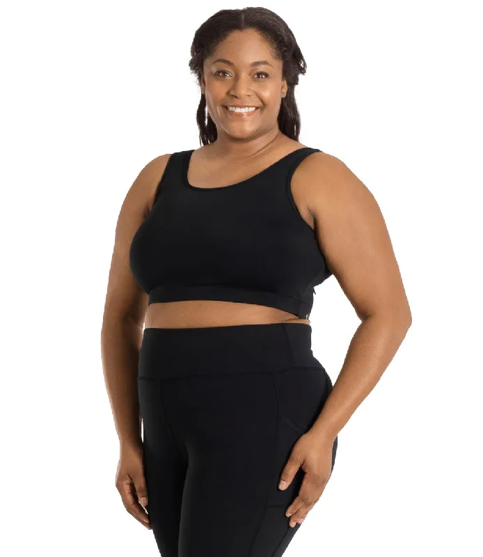 Limited-Stock Sale On Yoga Tops And Leggings JunoStretch Scoop Neck Bra Top Black
