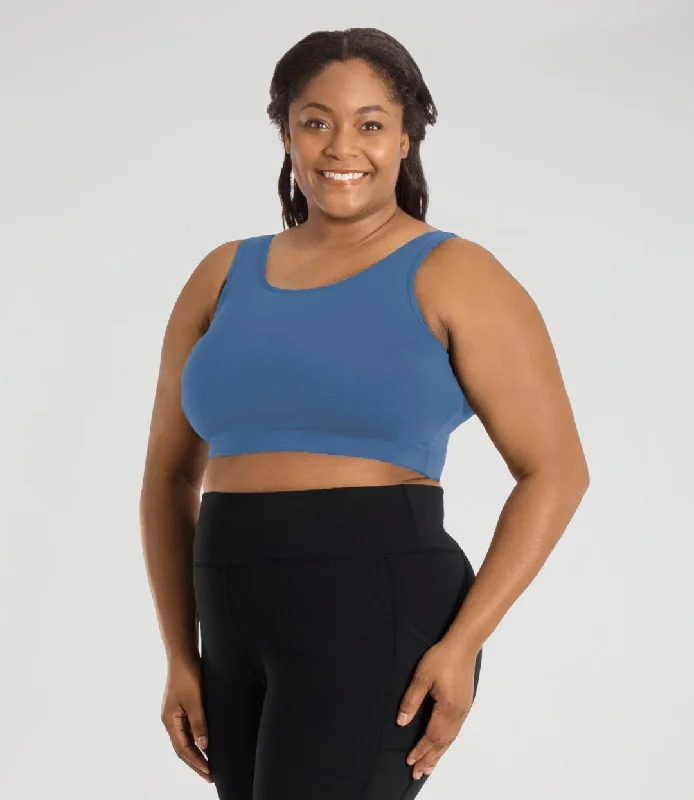 Flow In Comfort With Stylish Discounts JunoStretch Scoop Neck Bra Top Serenity Blue