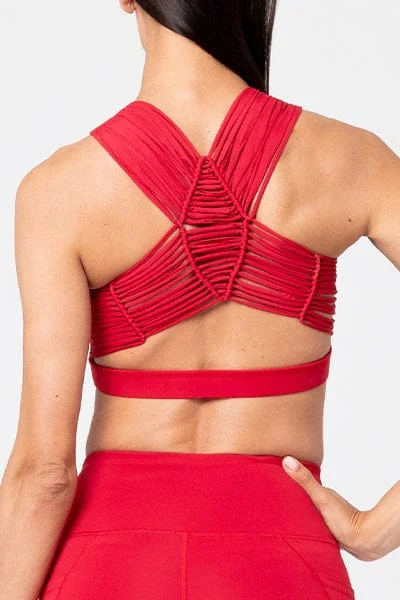 Breathe Easy In Comfortable Yoga Outfits Lacey Bra, Cabernet (Vie Active)