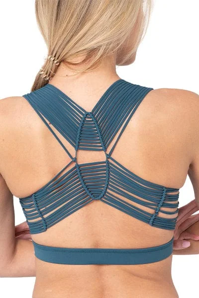 Elevate Your Practice With Affordable Yoga Wear Lacey Bra, Teal (Whisper)