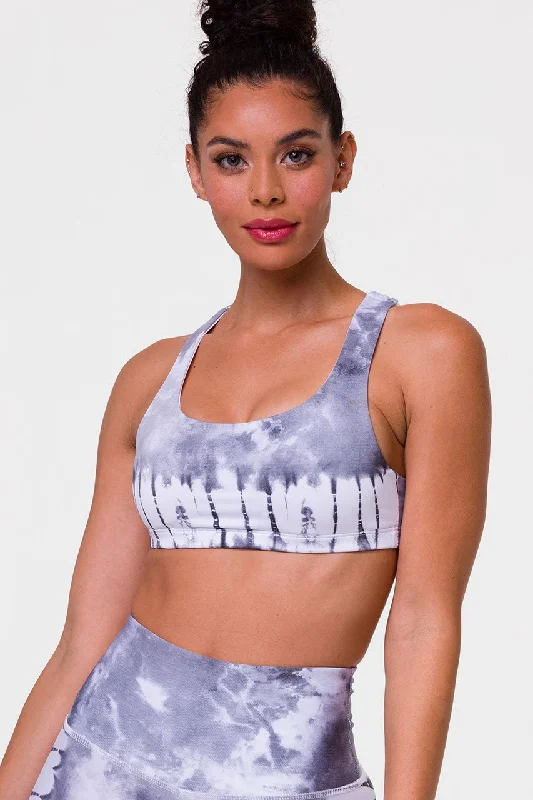 Your Yoga Wardrobe, Upgraded For Less Onzie Graphic Mudra Bra- Light Grey Tie Dye