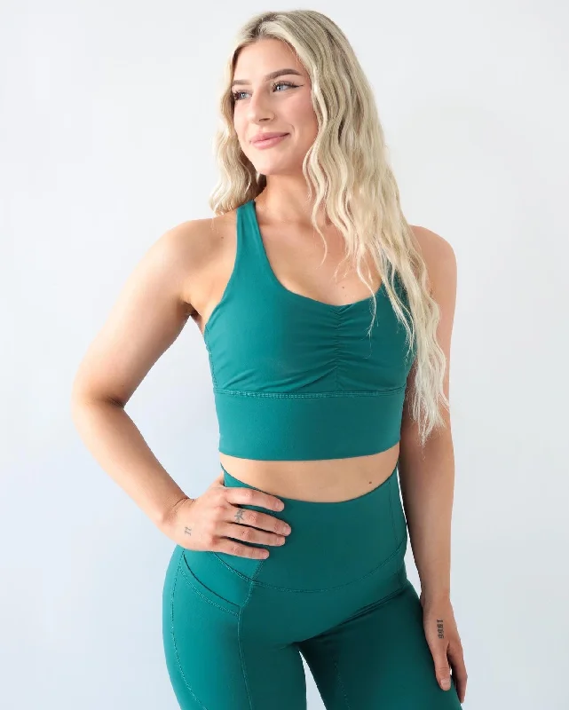Shop High-Quality Yoga Apparel At Exclusive Discounts Performance Scrunch Bra - Ocean