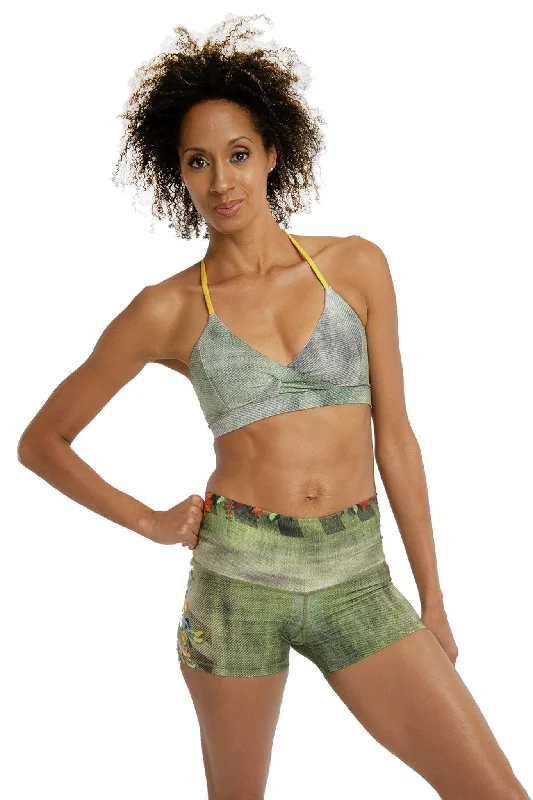 Look And Feel Your Best With Discounted Yoga Clothing NiyamaSOL Sioux Criss Cross Yoga Crop Top