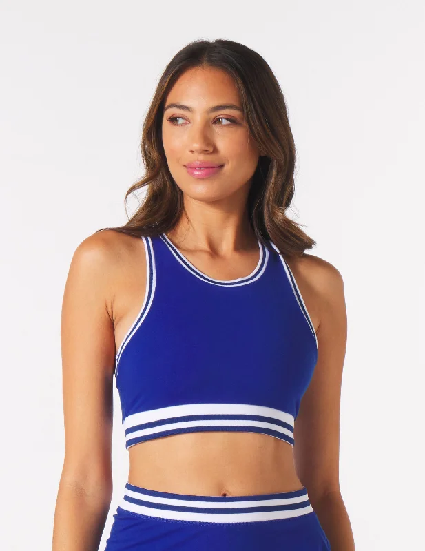 Limited-Stock Sale On Yoga Tops And Leggings Socialite Bra: Monaco Blue/White