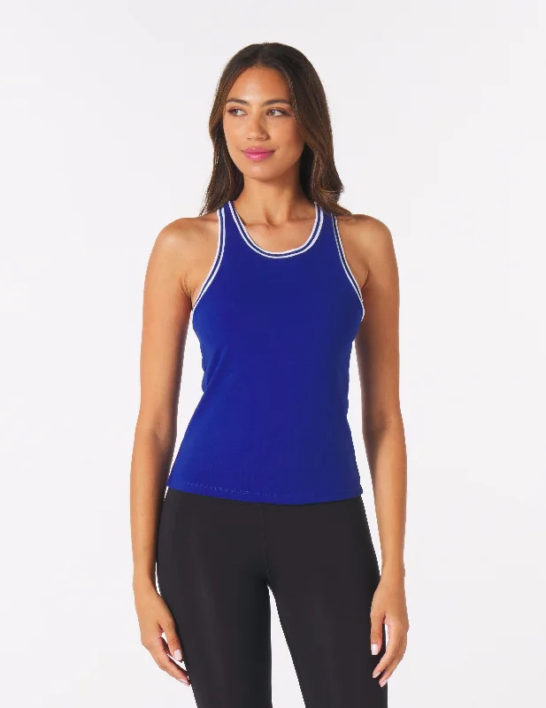 Yoga Wear That Moves With You At Lower Prices Socialite Tank: Monaco Blue/White