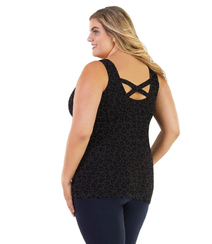 Soft, Supportive Yoga Wear At Unbeatable Savings Stretch Naturals Crossback Tank Deep Leopard Print - FINAL SALE Soft, Supportive Yoga Wear At Unbeatable Savings Stretch Naturals Crossback Tank Deep Leopard Print - FINAL SALE