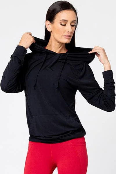 Premium Yoga Wear At Special Discounts Tadasana Hoodie, Black (Sol and Mane)