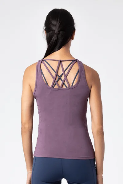 Affordable Yoga Fashion For Every Pose Tally Tank, Plum (Vie Active)