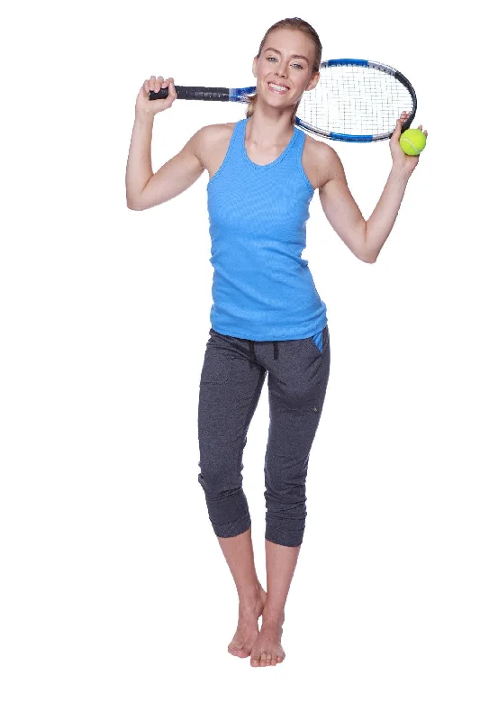 Premium Yoga Wear At Special Discounts Women's All-American Racerback Tank Top (Ice Blue) Premium Yoga Wear At Special Discounts Women's All-American Racerback Tank Top (Ice Blue)