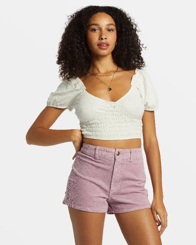 Sweat In Style With Yoga Clothing Discounts Free Fall Corduroy Shorts - Lilac Fog