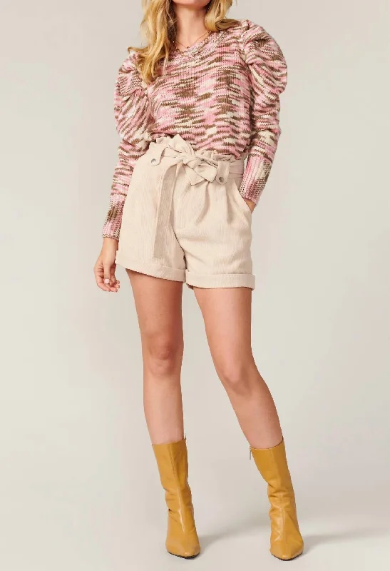 Look And Feel Your Best With Discounted Yoga Clothing High Waist Corduroy Short In Cream Look And Feel Your Best With Discounted Yoga Clothing High Waist Corduroy Short In Cream